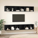 TV-møbelsæt 4 pcs Sort eg 37 x 37 x 107 cm Konstrueret træ