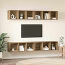 TV-møbelsæt Vægmonteret 4 pcs Artisan Egetræ 37 x 37 x 107 cm