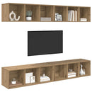 TV-møbelsæt Vægmonteret 4 pcs Artisan Egetræ 37 x 37 x 107 cm