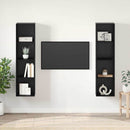 TV-møbelsæt 2 pcs Sort 37 x 37 x 142,5 cm Konstrueret træ