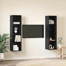 TV-møbelsæt 2 pcs Sort 37 x 37 x 142,5 cm Konstrueret træ