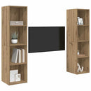 TV-møbelsæt 2 pcs Brun 37 x 37 x 142,5 cm Konstrueret træ