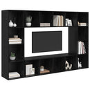 TV-møbelsæt 4 pcs Sort 37 x 37 x 142,5 cm Konstrueret træ