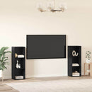TV-møbelsæt 2 pcs Sort eg 107 x 35 x 37 cm Konstrueret træ