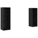 TV-møbelsæt 2 pcs Sort eg 107 x 35 x 37 cm Konstrueret træ