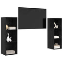 TV-møbelsæt 2 pcs Sort eg 107 x 35 x 37 cm Konstrueret træ