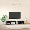 TV-møbelsæt 2 pcs Sort eg 37 x 35 x 107cm Konstrueret træ