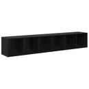 TV-møbelsæt 2 pcs Sort eg 37 x 35 x 107cm Konstrueret træ
