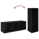 TV-møbelsæt 2 pcs Sort eg 37 x 35 x 107cm Konstrueret træ