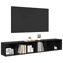 TV-møbelsæt 2 pcs Sort eg 37 x 35 x 107cm Konstrueret træ