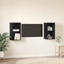 TV-møbelsæt 2 pcs Sort eg 37 x 37 x 72 cm Konstrueret træ