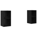TV-møbelsæt 2 pcs Sort eg 37 x 37 x 72 cm Konstrueret træ