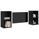 TV-møbelsæt 2 pcs Sort eg 37 x 37 x 72 cm Konstrueret træ