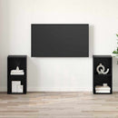 TV-møbelsæt 2 pcs Sort eg 72 x 35 x 36,5 cm Konstrueret træ