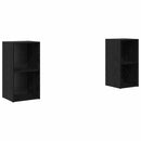 TV-møbelsæt 2 pcs Sort eg 72 x 35 x 36,5 cm Konstrueret træ