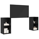 TV-møbelsæt 2 pcs Sort eg 72 x 35 x 36,5 cm Konstrueret træ