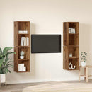 TV-møbelsæt 4 pcs Gammelt træ 37 x 37 x 72 cm Konstrueret træ