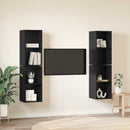 TV-møbelsæt 4 pcs Sort eg 37 x 37 x 72 cm Konstrueret træ