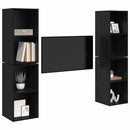 TV-møbelsæt 4 pcs Sort eg 37 x 37 x 72 cm Konstrueret træ