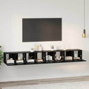 TV-møbelsæt 4 pcs Sort eg 60 x 30 x 30 cm Konstrueret træ
