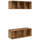 TV-møbelsæt 2 pcs Gammelt træ 37 x 37 x 107 cm Konstrueret træ