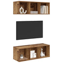 TV-møbelsæt 2 pcs Gammelt træ 37 x 37 x 107 cm Konstrueret træ