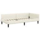 Hjørnesengramme med hovedgærde Creme 90 cm x 200 cm Fløjl