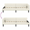 Hjørnesengramme med hovedgærde Creme 90 cm x 200 cm Fløjl