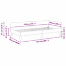 Hjørnesengramme med hovedgærde Lysegrå 100 cm x 200 cm Fløjl