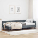 Hjørnesengramme med hovedgærde Mørkegrå 100 cm x 200 cm Fløjl