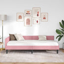 Hjørnesengramme med hovedgærde Lyserød 100 cm x 200 cm Fløjl