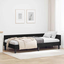 Hjørnesengramme med hovedgærde Sort 100 cm x 200 cm Fløjl