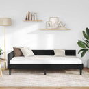 Hjørnesengramme med hovedgærde Sort 100 cm x 200 cm Fløjl