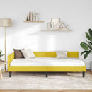Hjørnesengramme med hovedgærde Gul 100 cm x 200 cm Fløjl