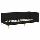 Hjørnesengramme Sort 80 cm x 200 cm Stof og krydsfiner
