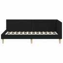 Hjørnesengramme Sort 90 cm x 190 cm Stof og krydsfiner