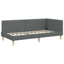 Hjørnesengramme Mørkegrå 90 cm x 200 cm Stof og krydsfiner
