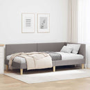 Hjørnesengramme Gråbrun 90 cm x 200 cm Stof og krydsfiner