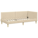 Hjørnesengramme Creme 90 cm x 200 cm Stof og krydsfiner