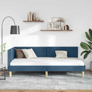 Hjørnesengramme Blå 90 cm x 200 cm Stof og krydsfiner