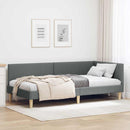 Hjørnesengramme Mørkegrå 100 cm x 200 cm Stof og krydsfiner