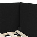 Hjørnesengramme Sort 100 cm x 200 cm Stof og krydsfiner