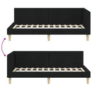 Hjørnesengramme Sort 100 cm x 200 cm Stof og krydsfiner