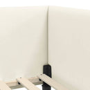 Hjørnesengramme med hovedgærde Creme 90 cm x 190 cm Fløjl