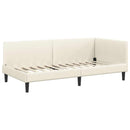 Hjørnesengramme med hovedgærde Creme 90 cm x 190 cm Fløjl