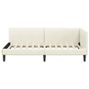 Hjørnesengramme med hovedgærde Creme 90 cm x 190 cm Fløjl