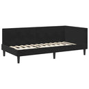 Hjørnesengramme med hovedgærde Sort 100 cm x 200 cm Fløjl