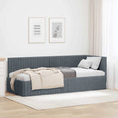 Hjørnesengramme med hovedgærde Mørkegrå 80 cm x 200 cm Fløjl