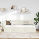 Hjørnesengramme med hovedgærde Creme 80 cm x 200 cm Fløjl