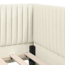 Hjørnesengramme Creme 100 x 200 cm Fløjl